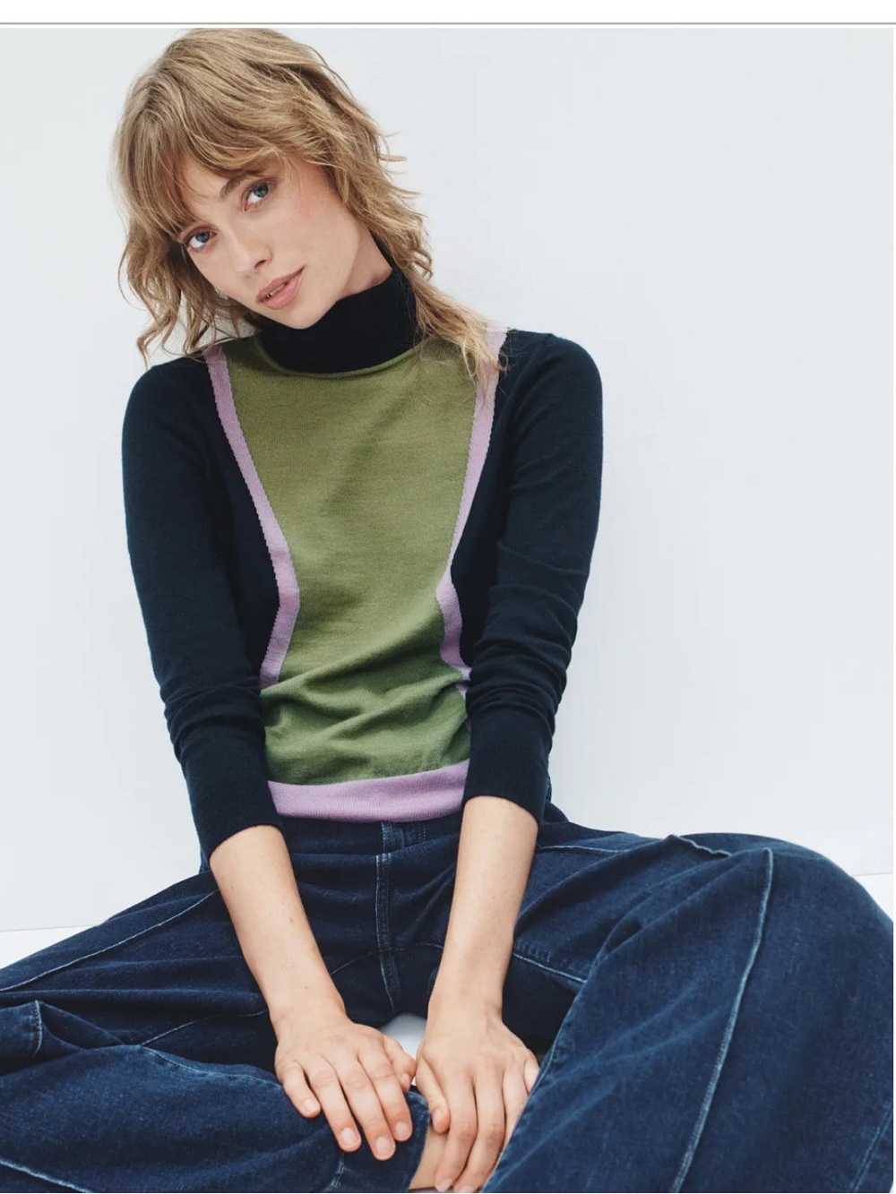 L.K. Bennett Natalia Merino Wool Cowl Neck Knit Jumper Sweater L